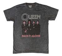 Queen Men's Face It Alone Band T-Shirt in Black | Size: XL Queen Black XL