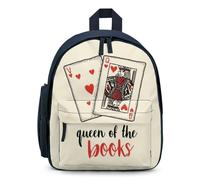 Queen of Books Cute Mini Backpack for Women Men Lightweight Shopping Travel Daypack 12.6 In Small Bag