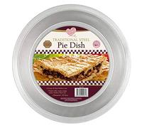 Queen of Cakes Pie Dish Traditional Steel Bakeware 8.5 Inches, Silver, QC1150