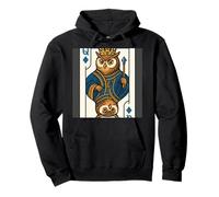 Queen Of Diamonds Owl Playing Card Vintage Animal Casino Pullover Hoodie