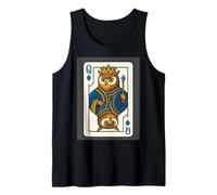 Queen of Diamonds Owl Playing Card Vintage Animal Casino Tank Top