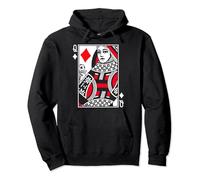 Queen of Diamonds Poker or Blackjack Queens Playing Card Art Pullover Hoodie