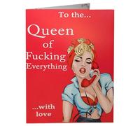 Queen of Everything Womens Birthday Card A5 Funny Greeting Card with Envelope - Rude Humorous Sarcastic - Blank message for Family, Friends, Girls, Sister, Aunt, Hen Do, Selling (2 Pack)