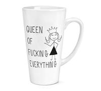 Queen of F-King Everything Quote 17oz Large Latte Mug Cup