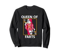 Queen Of Farts Funny Unhinged Playing Card Dad Joke Gag Meme Sweatshirt