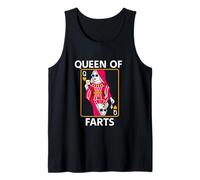 Queen of Farts Funny Unhinged Playing Card Dad Joke Gag Meme Tank Top