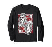 Queen of Heart Playing Card Coffee Lover Gambling Valentines Long Sleeve T-Shirt