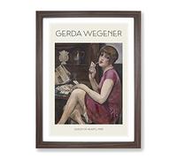 Queen Of Hearts By Gerda Wegener Exhibition Museum Painting Framed Print | A2 Walnut Framed Wall Art | Ready to Hang | Modern Historical Picture | Living Room Bedroom Lounge Office