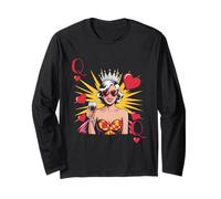 Queen of Hearts Cheers to Self-Love Fabulous Vibes Wine Long Sleeve T-Shirt