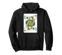 Queen of Hearts Classic Card Game Irish Saint Patrick's Day Pullover Hoodie