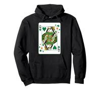 Queen of Hearts Classic Card Game Irish Saint Patrick's Day Pullover Hoodie