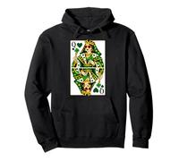 Queen of Hearts Classic Card Game Irish Saint Patrick's Day Pullover Hoodie