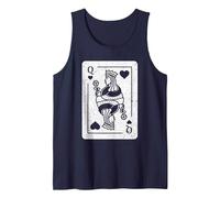 Queen of Hearts Costume Tank Top, Men, Navy Blue, Small