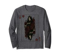 Queen of Hearts Costume Vampire Halloween Goth Playing Card Long Sleeve T-Shirt