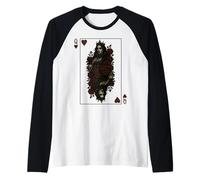 Queen of Hearts Costume Vampire Halloween Goth Playing Card Raglan Baseball Tee