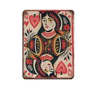 Queen of Hearts Digital Print Tin Sign Vintage Metal Pub Club Cafe Bar Home Wall Art Decoration Poster Retro 12x16inch(30x40cm)