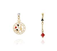 Queen of Hearts Earrings Red Heart Poker Rabbit Pumpkin Bow Drop Dangle Earrings Cute Gold Asymmetrical Poker Earrings Red Queen Christmas Halloween Jewelry Accessories, 2XL, Metal, No Gemstone