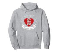 Queen of Hearts Off With Their Heads Royal Decree Pullover Hoodie, Adult Unisex, Heather Grey, S