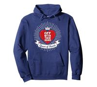 Queen of Hearts Off With Their Heads Royal Decree Pullover Hoodie, Adult Unisex, Navy, XL
