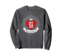Queen of Hearts Off With Their Heads Royal Decree Sweatshirt, Adult Unisex, Dark Heather Grey, XL