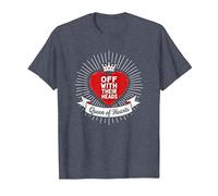 Queen of Hearts Off with Their Heads Royal Decree T-Shirt, Men, Heather Blue, 4XL