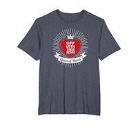 Queen of Hearts Off with Their Heads Royal Decree T-Shirt, Men's Big and Tall, Heather Blue, 6X Tall