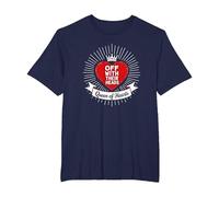 Queen of Hearts Off with Their Heads Royal Decree T-Shirt, Men's Big and Tall, Navy, 3X Tall