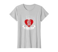 Queen of Hearts Off with Their Heads Royal Decree T-Shirt, Women, Silver, S