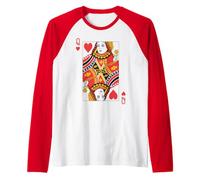 Queen of Hearts | Royal Flush Group Costume Playing Card Raglan Baseball Tee