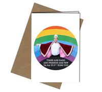 QUEEN OF SCOTLAND ROAD - TIMES ARE HARD - RAINBOW - A5 GREETING CARD
