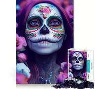 Queen Of Skulls 1000 Pieces Jigsaws Adults Puzzles Gifts Boost Memory Mental Relax Premium Cut Warm Surprise (50x75cm)