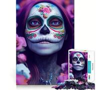 Queen Of Skulls Hard Jigsaw Puzzle for Adults 1000 Pieces Smart Game Home Enjoy Image Assembly Festive Gift (38x26cm)