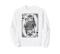 Queen of Spades Royal Cat Vintage Playing Card Game Design Sweatshirt