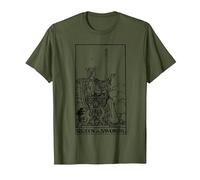 Queen of Swords Tarot Card T-Shirt, Men, Olive Green, Medium