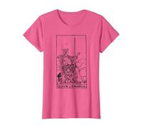 Queen of Swords Tarot Card T-Shirt, Women, Pink Heather, X-Small