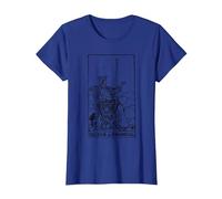 Queen of Swords Tarot Card T-Shirt, Women, Royal Blue, X-Large