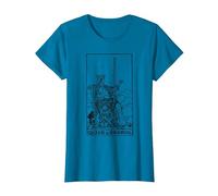 Queen of Swords Tarot Card T-Shirt, Women, Sapphire Blue, Medium