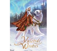 Queen of The Aurora Bears - Festive Christmas Yule Winter Solstice Greeting Card by Briar