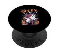 Queen Of The Boo Crew Funny Ghost Halloween Mom Mother Mommy PopSockets Adhesive PopGrip