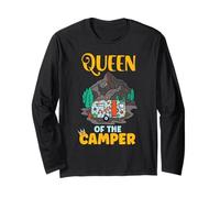 Queen of The Camper Campervan Campfire Camping Long Sleeve T-Shirt