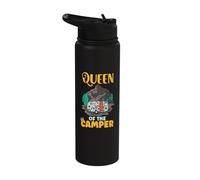 Queen of The Camper Campervan Campfire Camping Stainless Steel Insulated Water Bottle