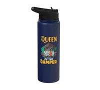 Queen of The Camper Campervan Campfire Camping Stainless Steel Insulated Water Bottle