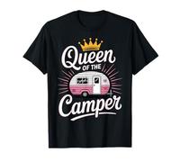 Queen of The Camper + Camping Enthusiast + Fun Summer Vibes T-Shirt