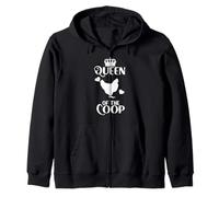 Queen Of The Coop Backyard Chicken Farmer Zip Hoodie