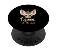 Queen Of The Ears Fennec Fox Royal Funny Fox Lover PopSockets Adhesive PopGrip