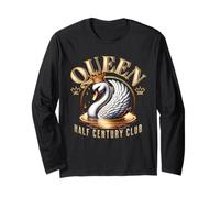 Queen of the Half Century Club - Elegant Swan 50th Birhday Long Sleeve T-Shirt