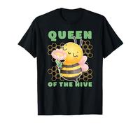 Queen of The Hive Cute Watercolor Honey Bee Flower Aesthetic T-Shirt