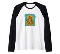 Queen of The Hive Honeybee Art Raglan Baseball Tee
