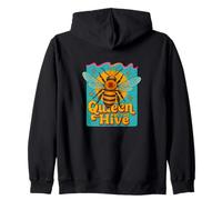 Queen of the Hive Honeybee Art Zip Hoodie