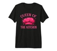 Queen of The Kitchen Chef Hat Women Chef Cooking Premium T-Shirt